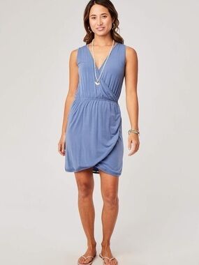 Carve Designs Kendall Sleeveless Summer Dress Coastal Blue Sz M